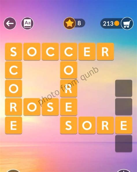Wordscapes Level 233, Sun 9.
